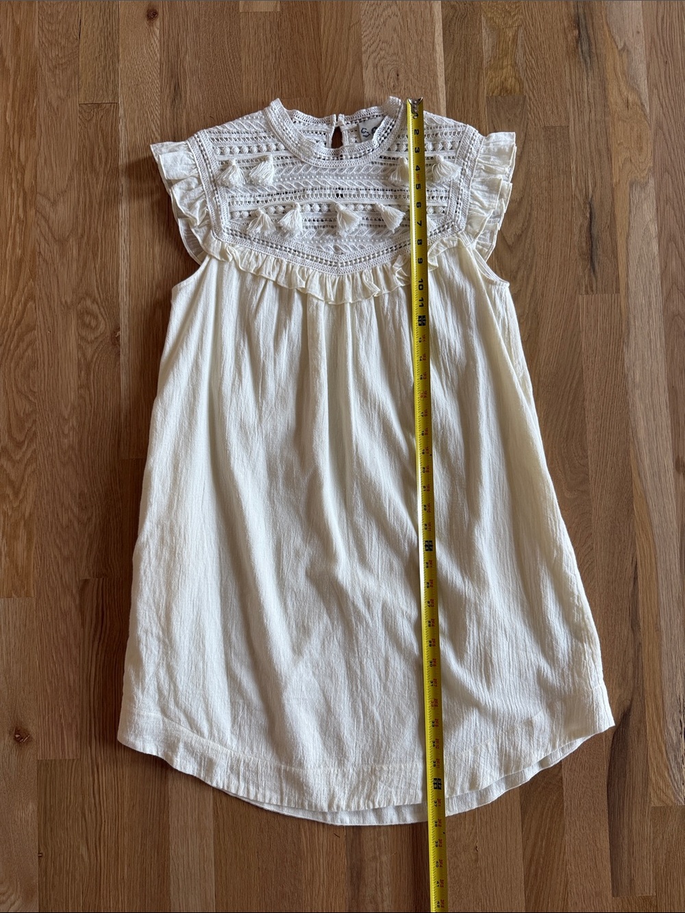 Sea New York Cream Crochet Tassel Ruffle Mini Dress - Picture 10 of 11